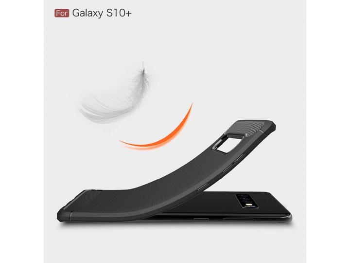 Produktbild Screenguard Samsung Galaxy S10+ Hülle Carbon Brushed Soft TPU (Samsung Galaxy S10+)