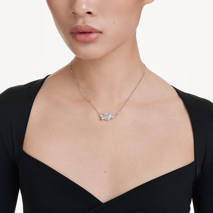 Image du produit Swarovski Matrix Halskette Baguette Schliff Knoten Weiss Rhodiniert (Métal Swarovski rhodié, 42 cm)