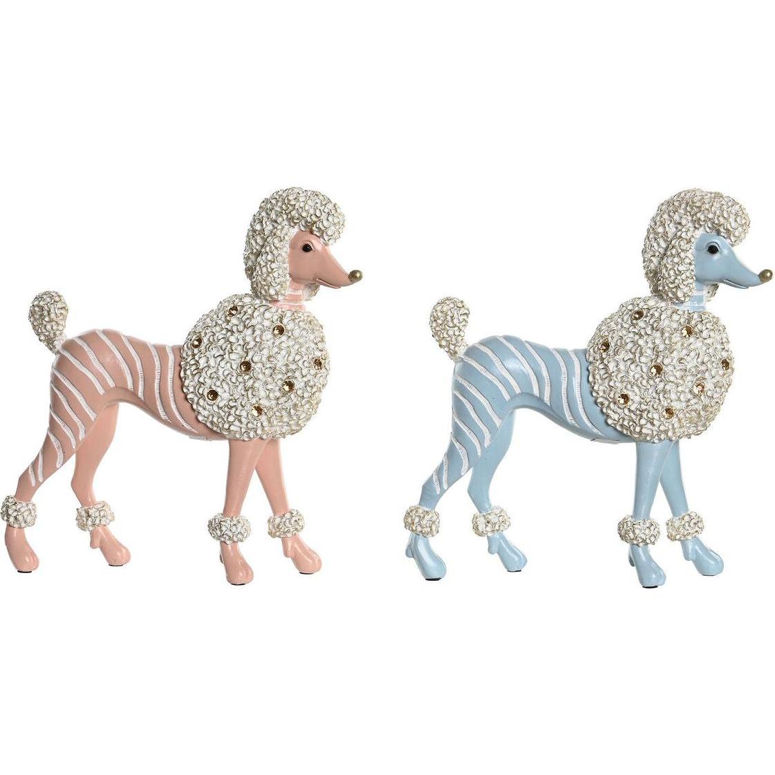 DKD Home Decor, Statuette e sculture decorative, Figura decorativa Scandi 25 x 8 x 27,5 cm Blu Rosa (2 pezzi)