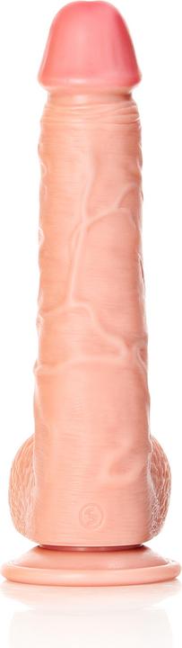 Actual product image RealRock Straight Realistic Dildo with Balls and Suction Cup - 10"/ 25,5 cm