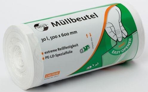 Actual product image Deiss Bin liner First Plus LDPE 30L white (1x, 30 l)