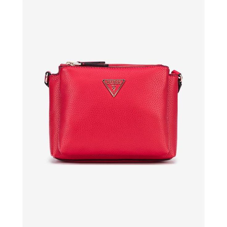 Guess Donna Rosso Donne, Borsetta, Becca, Textile Crossbody Bag, Red, For Women,