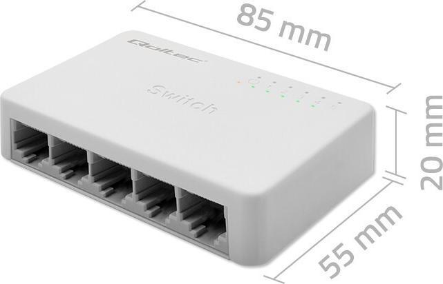 Productafbeelding Qoltec Netzwerk Switch 5xRJ45 Port 1000Mbps LAN (5 ports)