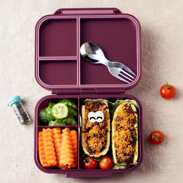 Actual product image Lekkabox Mini Classic Lunchbox mit 3 Fächern & Trenner, plum