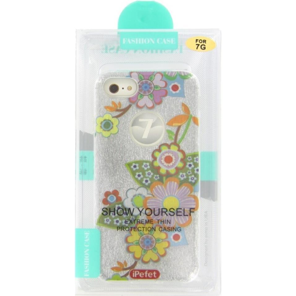 Thumbnail - OEM Silikonhülle iPhone 7 mit Glitzer-Blumenmuster (Apple iPhone 7), Smartphone Hülle