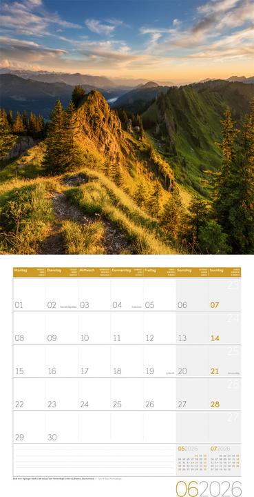 Image du produit Alpen Kalender 2026 - 30x30 (30 x 30 cm, Couverture rigide, Allemand, Italien, Anglais, Français)