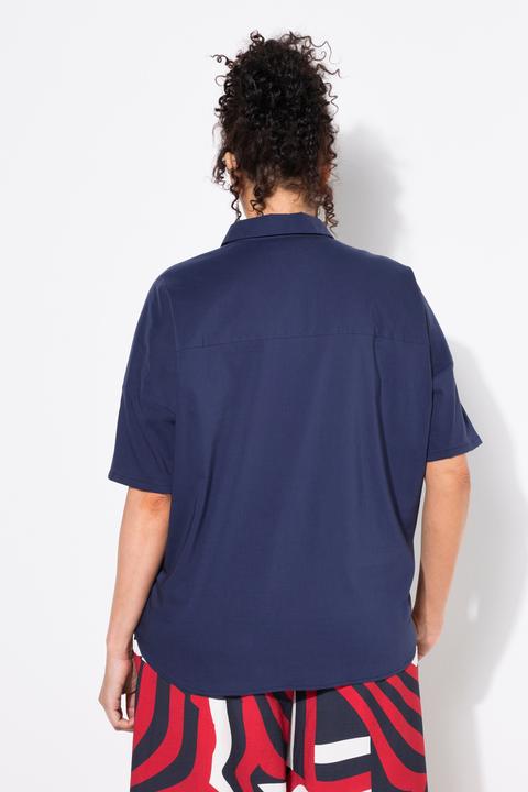 Produktbild Ulla Popken Popeline-Bluse, Boxy, Hemdkragen, Halbarm (60)