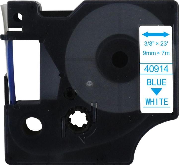 Produktbild Hermex Alternatives Etikettenband zu Dymo D1 40914 / S0720690 Beschriftungsband (0.90 cm, Blau, Weiss)