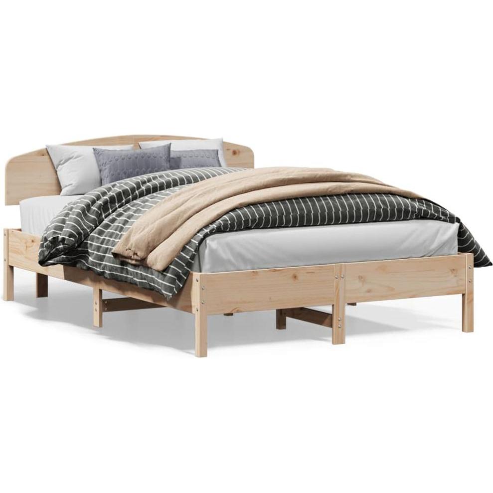 VidaXL, Bett, Bett mit Kopfteil Kiefer (150 x 200 cm)