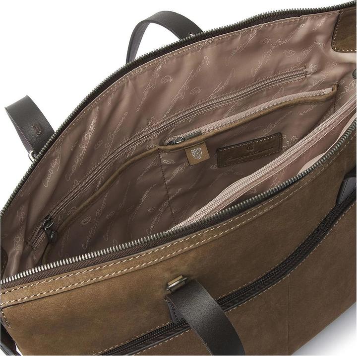 Productafbeelding Castelijn & Beerens Beerens - Veneto Nubuck Schoudertas 15,6 RFID | Taupe - Schoudertas 15,6 RFID | Taupe. (15")