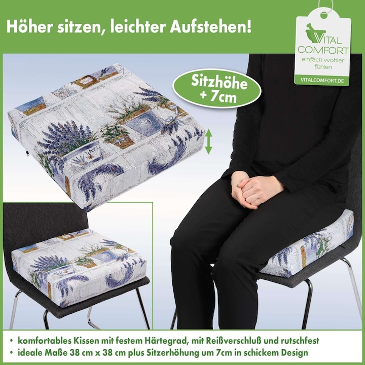 Vital Comfort Sitzerhöhung Lavendel 38 x 38 x 7 cm