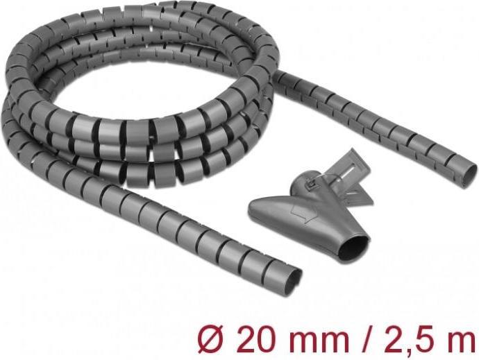 Produktbild Delock 18844 Kabelschutz Kabelbodenschutz Grau (Kabelspiralschlauch, 250 cm)