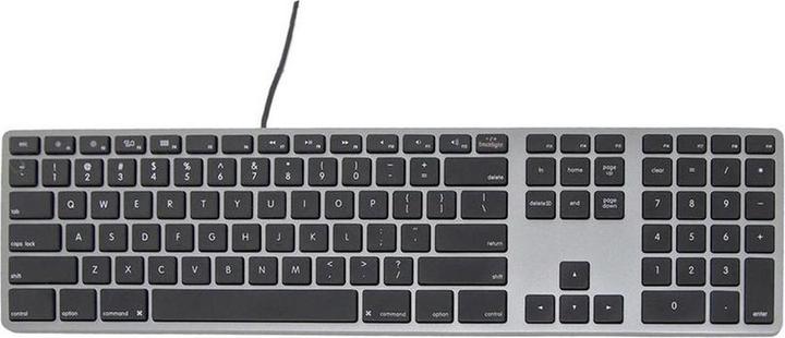 Image du produit Matias FK318LB Clavier USB US-Anglais, QWERTY, Mac Gris Espace Lumineux, Connexion USB (USA, Filaire)