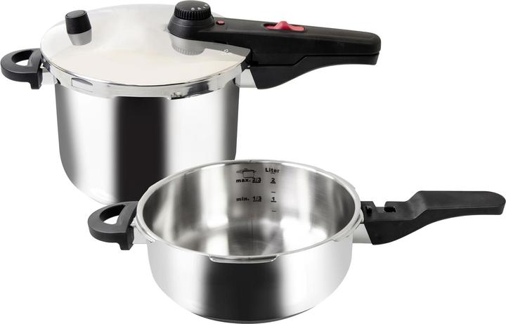 Actual product image Kelomat Pressure Cooker Set 22cm 6+3L (22 cm, Steam cooker, Stainless steel)