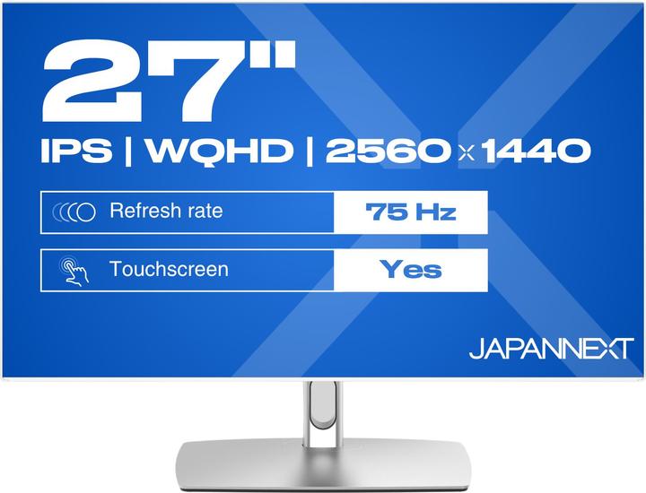 Image du produit Japannext 68,6cm JN-IPS27WQHDR-C65W-FLD-T HDMI/DP Touch WQHD (2560 x 1440 pixels, 27")