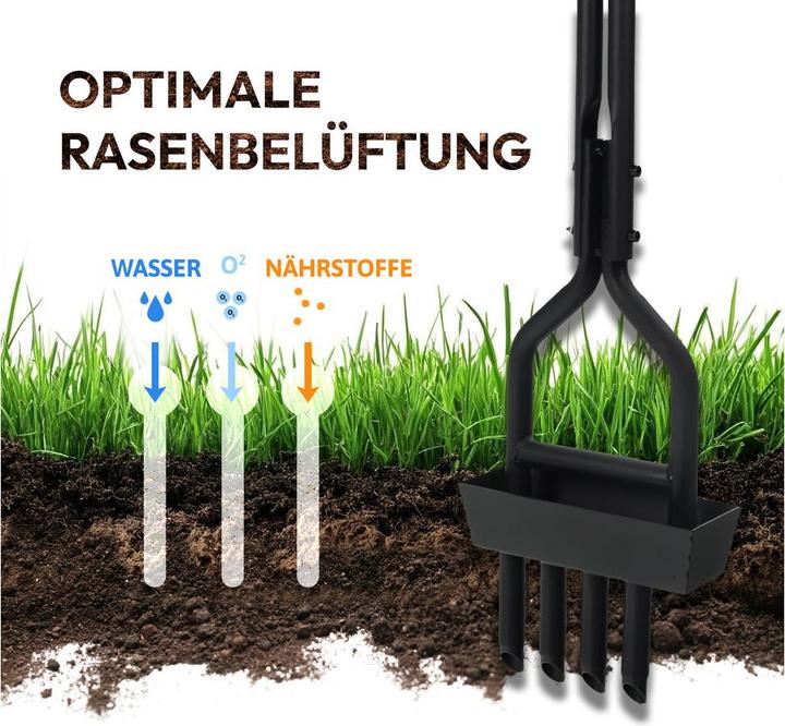 Produktbild Dönges Rasenlüfter mit 4 Zinken + Kernsammelbox
