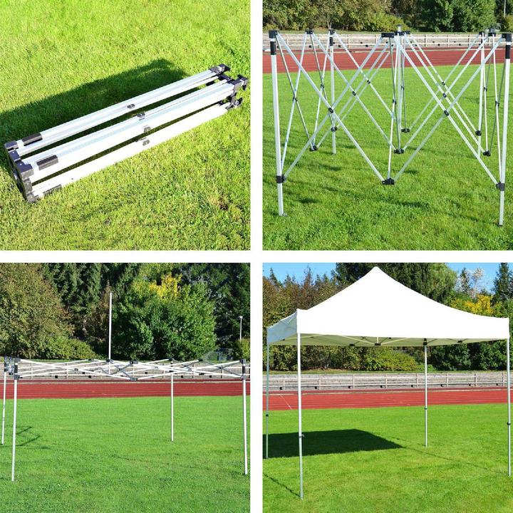 Produktbild VCM PROFI Falt Pavillon mit 4 Seitenteilen 3x3m champagner wasserdichtes Dach Zelt (300 cm, 300 cm)