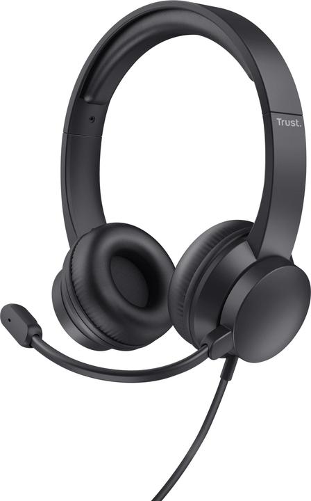 Image du produit Trust Casque USB HS-201 On-Ear noir (Filaire, USB-A)