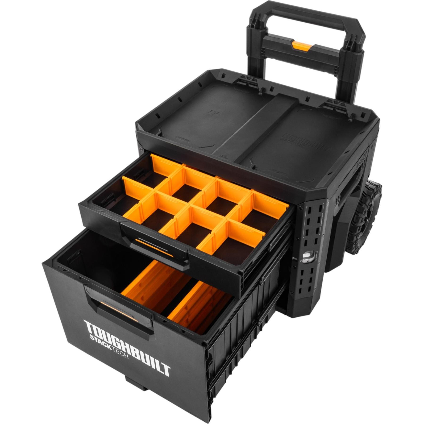 ToughBuilt, Cassetta degli attrezzi, STACECKKT Cassetta degli attrezzi con serratura e ruote con 2 cassetti ( TB-B1-D-R92 )