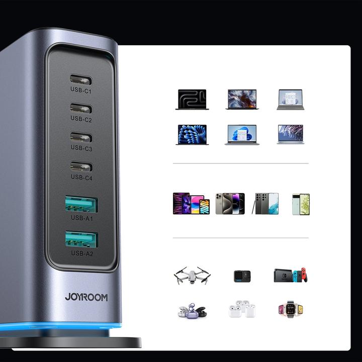 Image du produit Joyroom 6 in 1 Multi USB charger (65 W, 6 ports)
