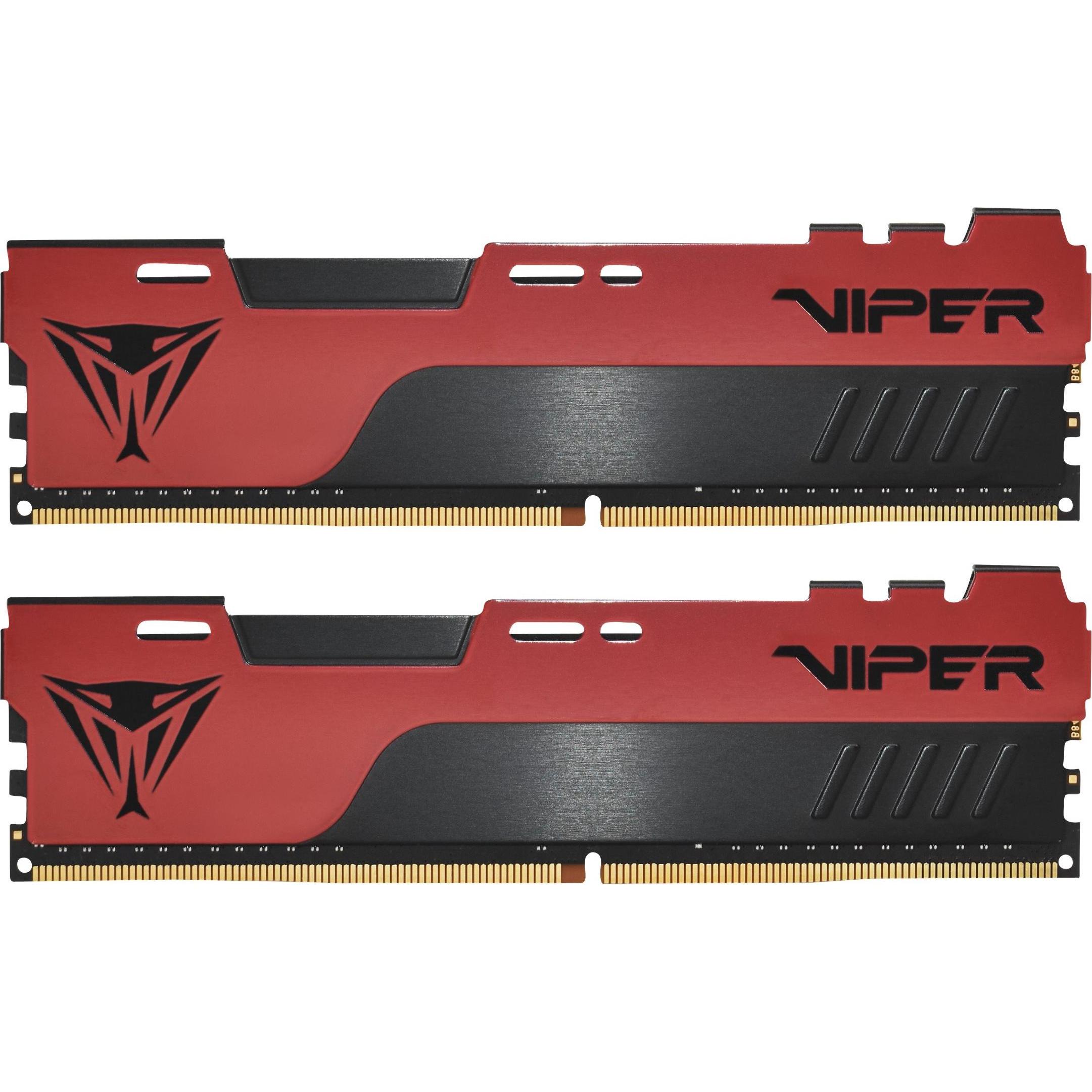 Patriot Viper Elite PVE2432G320C8K GB DDR4 (2 x 16GB, 3200 MHz, DDR4-RAM, DIMM), Memoria RAM, Nero, Rosso