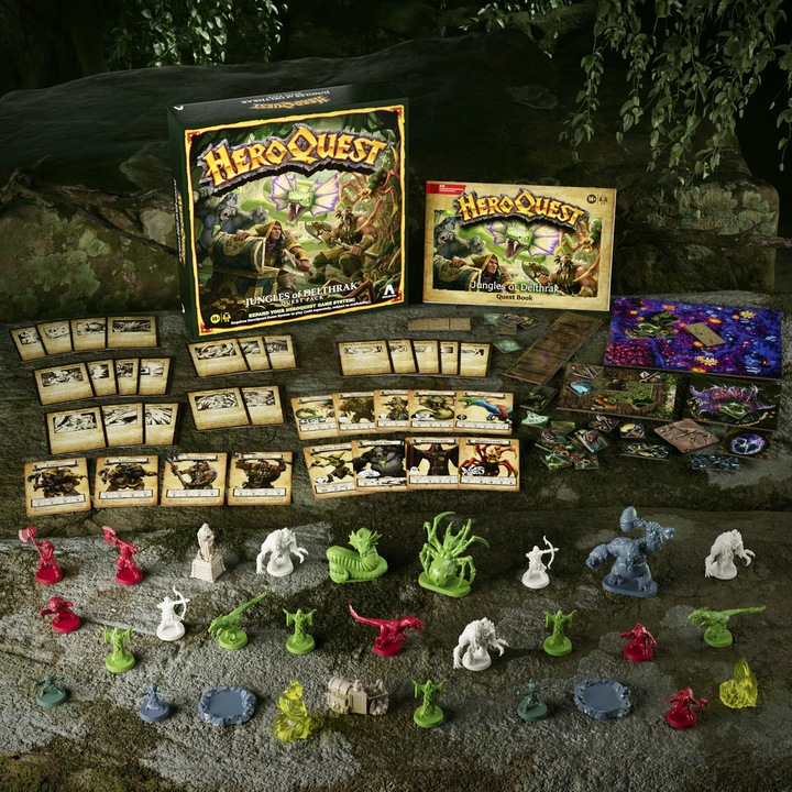 Immagine prodotto Hasbro Espansione per il gioco da tavolo HeroQuest Pacchetto avventura Giungle di Delthrak *versione (Inglese)