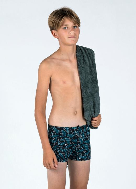 Immagine prodotto Nabaiji Badehose Boxer Jungen - 500 Fitib Shark schwarz/blau (122)