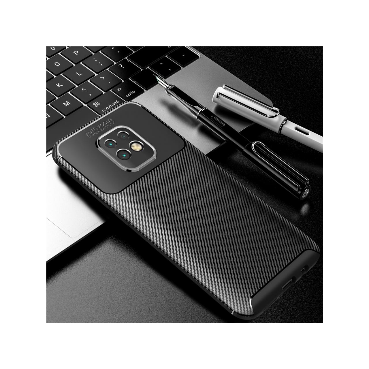 Thumbnail - Screenguard Xiaomi Redmi 10X 5G Hülle Carbon Design TPU Case (Xiaomi Redmi 10X 5G), Smartphone Hülle, Schwarz