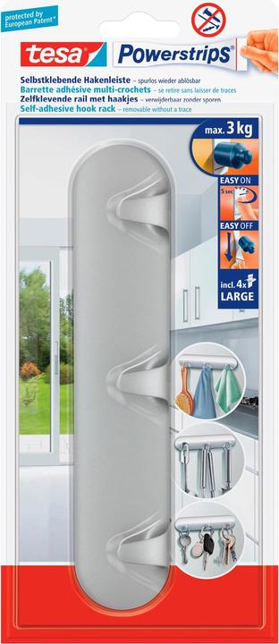 tesa Powerstrips Hakenleiste 3er-Haken