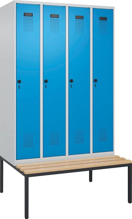 Beech, Light blue RAL 5012, Light grey RAL 7035