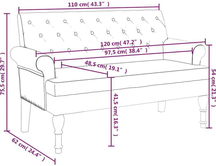 Image du produit vidaXL Bank (120 cm)