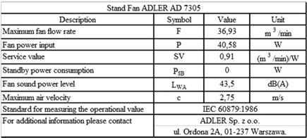 Produktbild Adler AD 7305 (51 dB)