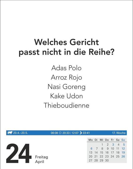Immagine prodotto Harenberg Wissen Tagesabreisskalender 2026 - Quizfragen aus Geschichte, Politik, Kultur, Technik und Spor (11 x 14 cm, Tedesco)