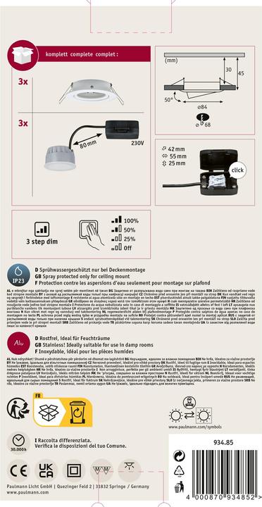 Produktbild Paulmann Einbauleuchte Nova Set (350 lm, GU10)