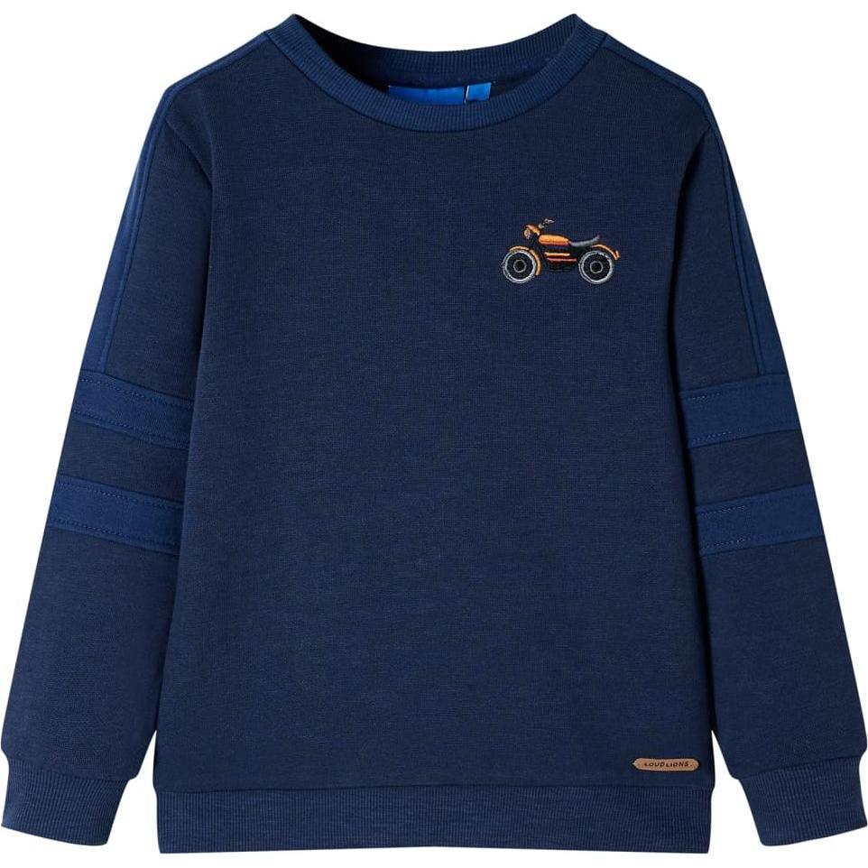 VidaXL, Unisex, Pullover, Kinder-Sweatshirt Marineblau Melange 140,Material: 92, Blau, (140)