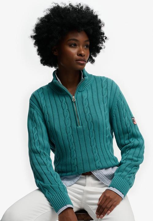 Produktbild Superdry Damen lässiger Strickpullover mit halbem Reissverschluss (M)