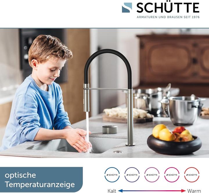 Produktbild Schütte Digitale wastafelarmatuur mit Smart Control, Soft-Touch-Schlauch, programmierbare Füllfunktion