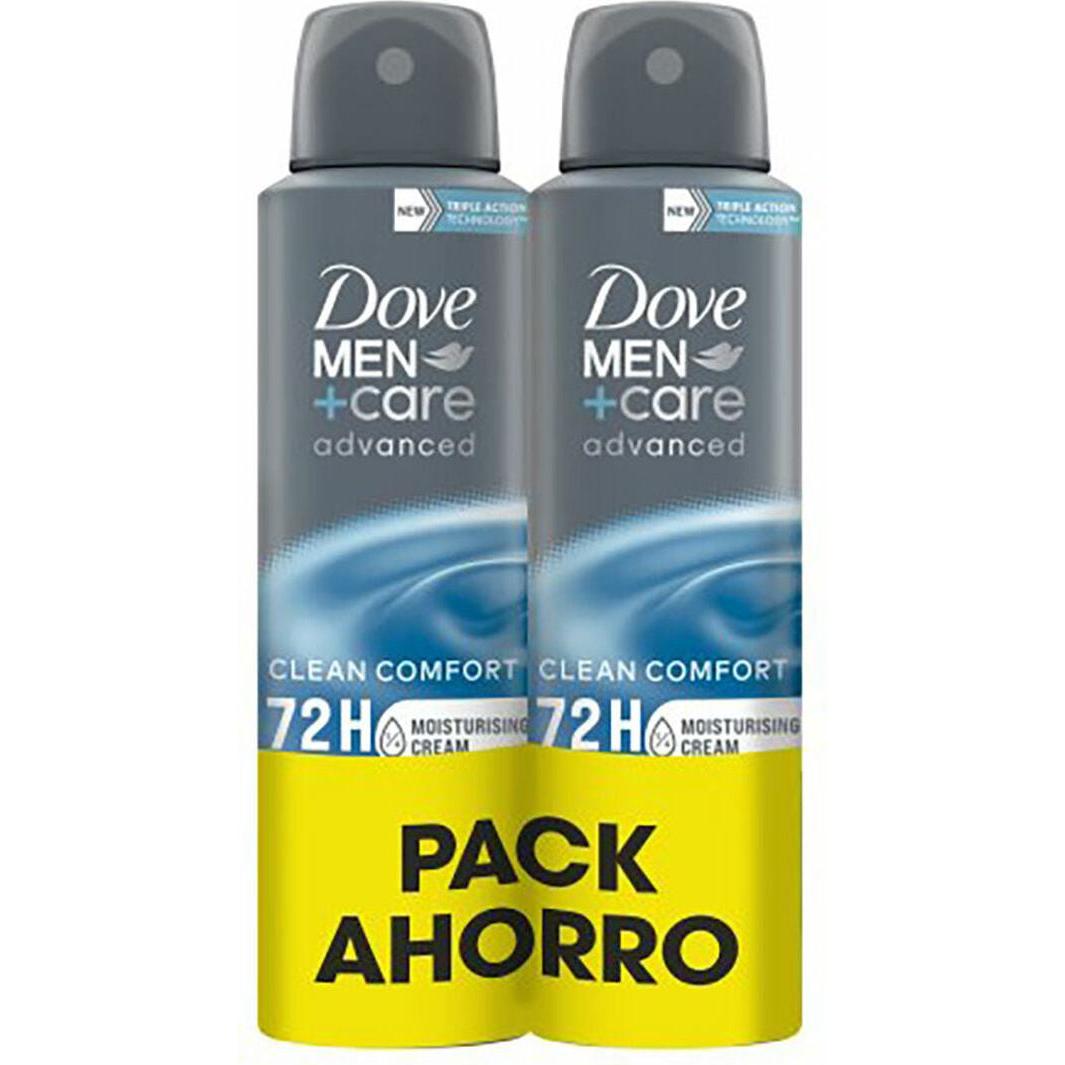 Dove, Deo, Men Clean Comfort Deodorant 2er Pack 150g (Spray)