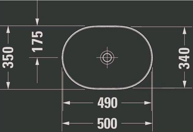 Produktbild Duravit Aufsatzbecken LUV o ÜL HLB 500x350mm o HL we seidenmatt WG (Aufsatzspülbecken, 35 cm, 50 cm)