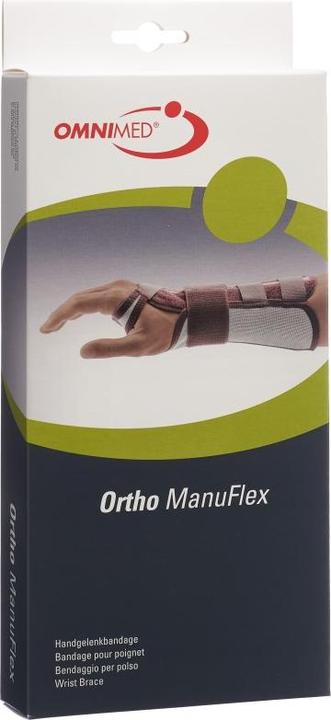 Produktbild Omnimed Ortho Manu Flex Handgelenk-Bandage links grau/bordeaux (M)