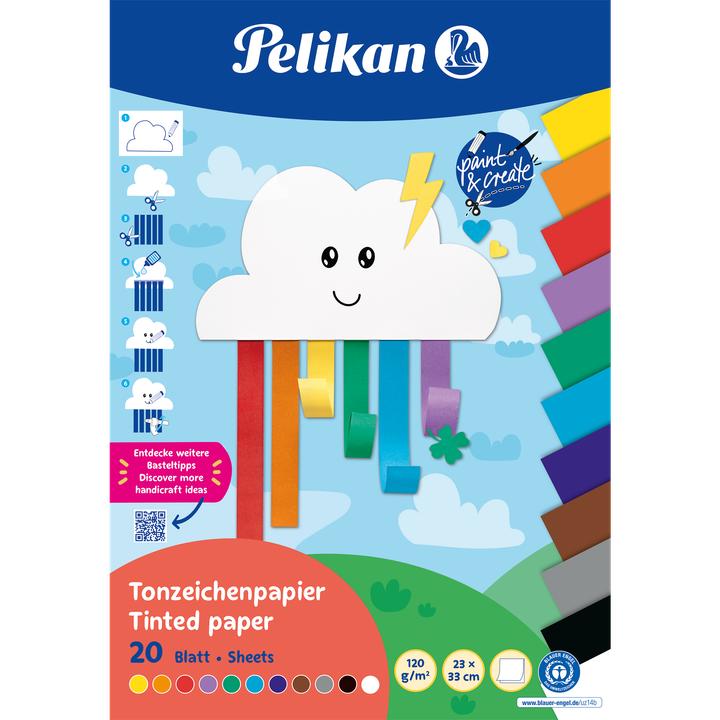 Produktbild Pelikan Tonpapier Block TZPB, 20 Blatt, 23x33cm, Rainbow (120 g/m², 1 x)