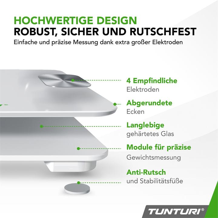 Actual product image Tunturi SC30 Intelligente Analyse-Waage mit APP (180 kg)