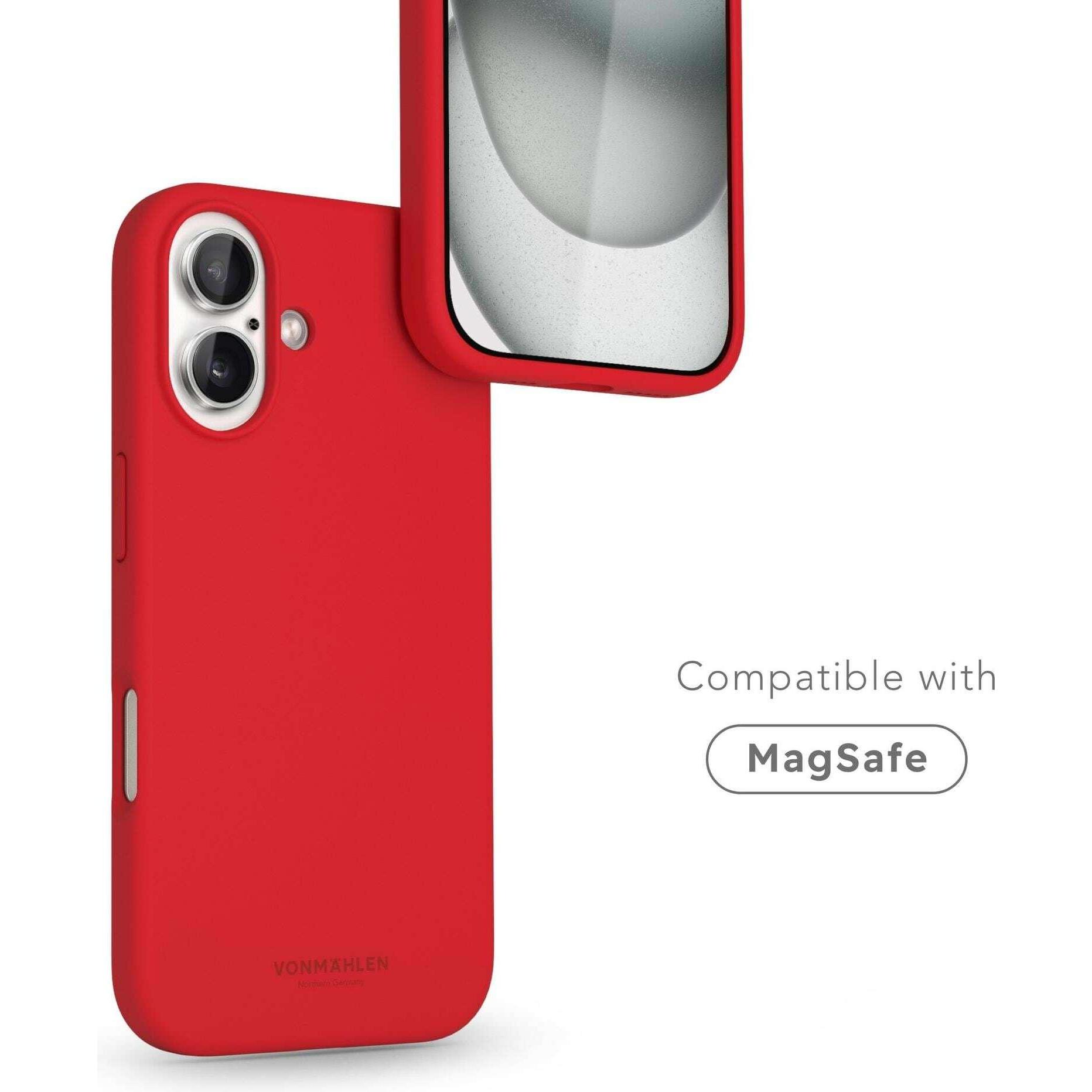 Thumbnail - Vonmählen Soft Silicone Case iPhone 16 (Apple iPhone 16), Smartphone Hülle, Rot