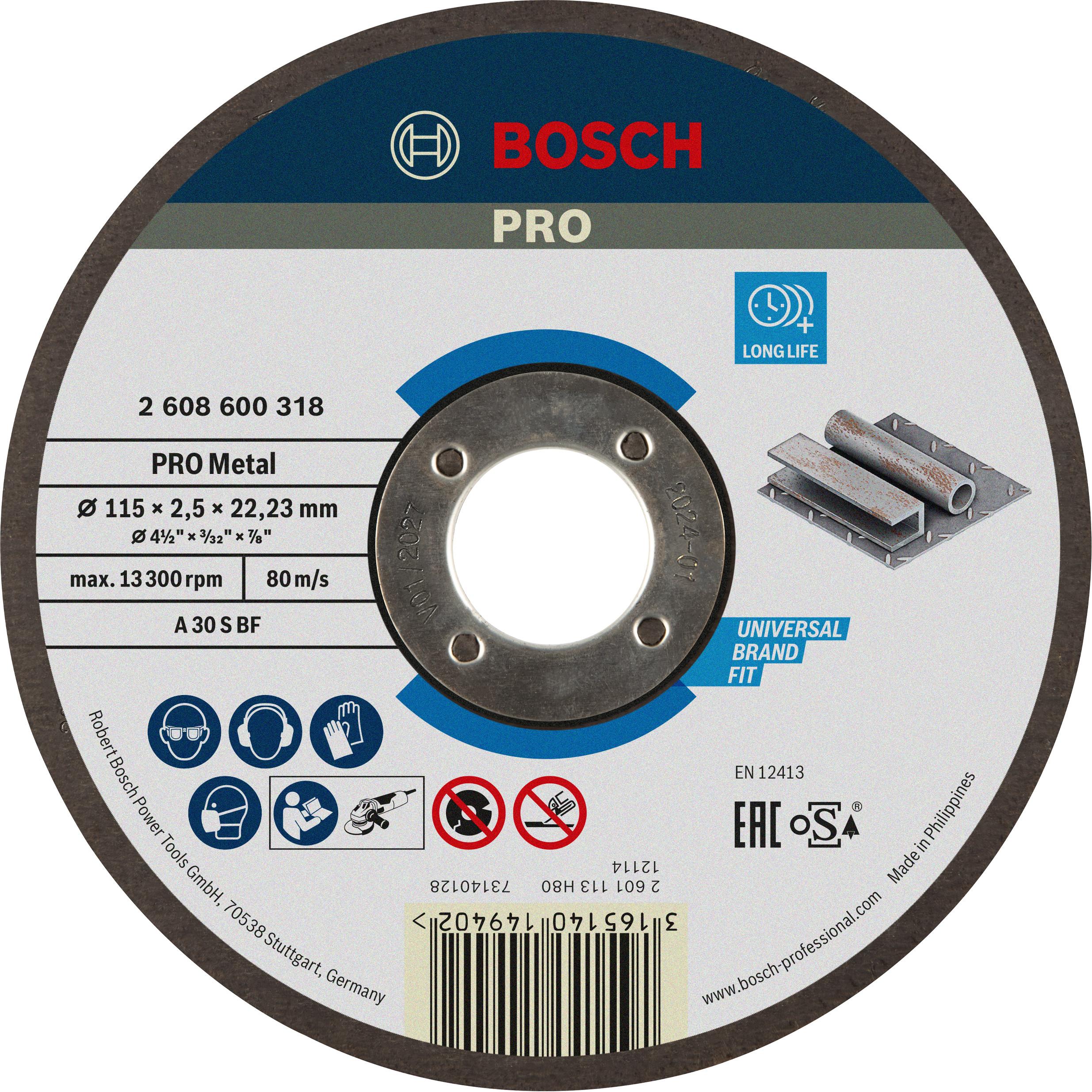 Thumbnail - Bosch Professional Zubehör, Sägeblatt, PRO Metal Trennscheibe, 115 x 2,5 x 22,23 mm
