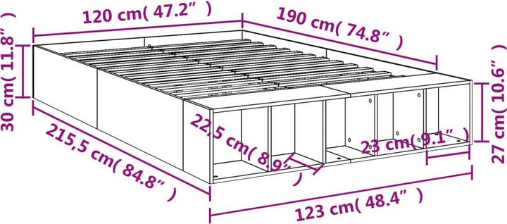 Image du produit vidaXL Bettgestell (120 x 190 cm)
