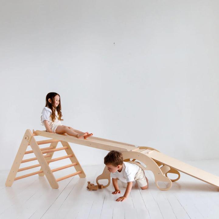 Actual product image Montessori Ladder + 2 double-sided boards + wooden swing set - colour light ® by busy kids