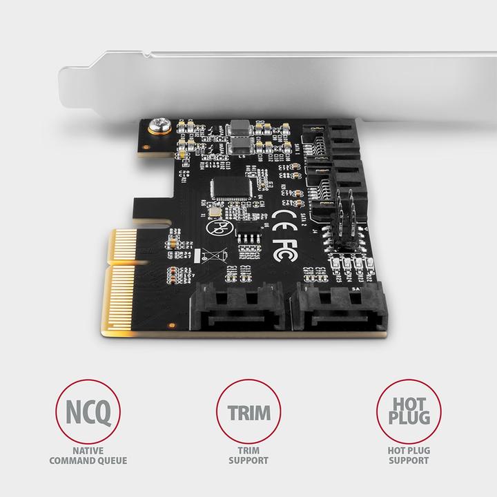 Actual product image Axagon PCES-SA4X4 PCIe Controller 4x internal SATA 6G port + LP