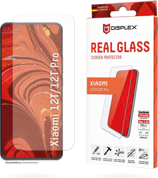 Produktbild Displex Real Glass, 2D Panzerglas (1 Stück, Xiaomi 12T Pro, Xiaomi 12T)