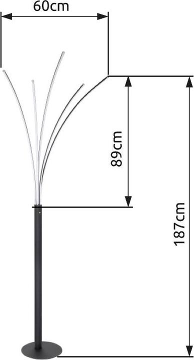 Produktbild Globo Stehleuchte Bizzy schwarz matt 1xLED (910 lm)
