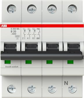 Produktbild ABB S203-B20NA Sicherungsautomat 20A pro M compact 3p+NA